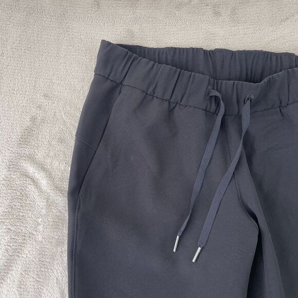 Lululemon Woven Pants Women 6 Black On The Fly Wrinkle Free Pockets Drawstring - Picture 5 of 16